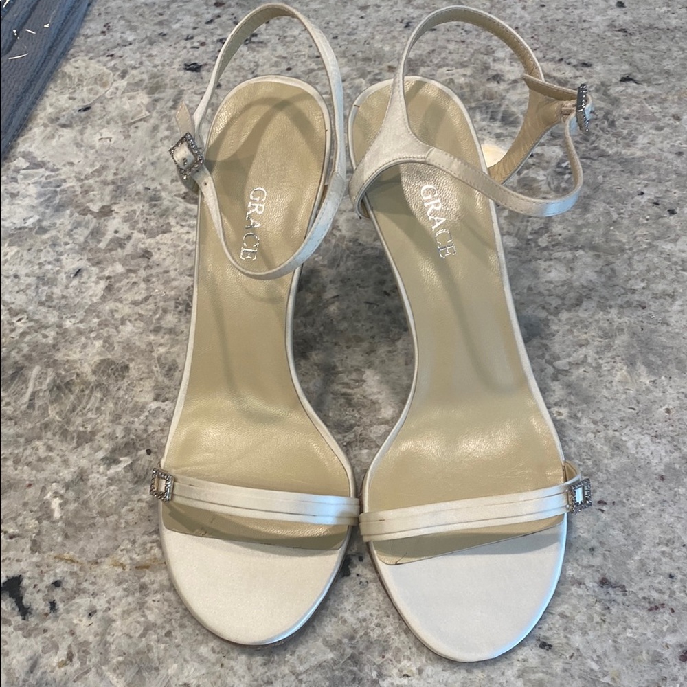 Grace White Strappy Sandals